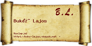 Bukó Lajos névjegykártya
